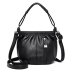 👜 50% OFF NOW! 🎀 Casual Pleated Bucket Leather Handbag – Soft Leather, Versatile Style & Adjustable Shoulder Strap ✨