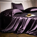 25 Momme Luxury Pure Mulberry Silk Bedding Set of 4（1x Quilt Cover + 1x Bedsheet + 2x Pillowcases）