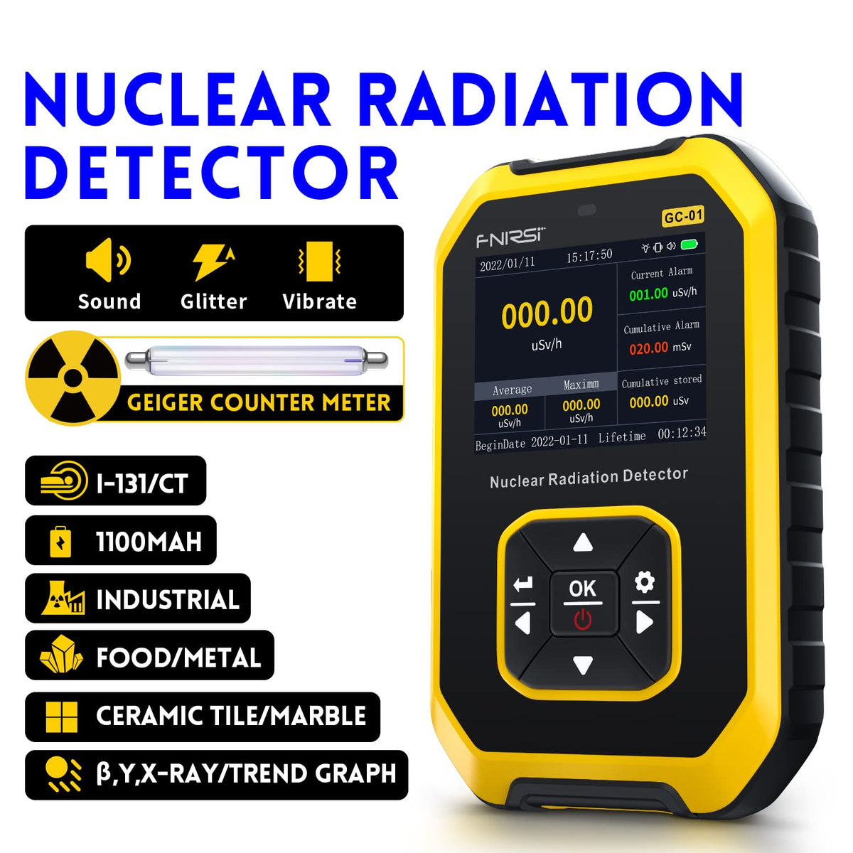 Geiger counter nuclear radiation detector