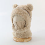 ⏳🎁50% OFF!!!-Ready for Winter!!!❄️🐻3-in-1 Cute Bear Ear Fleece Plush Winter Hat