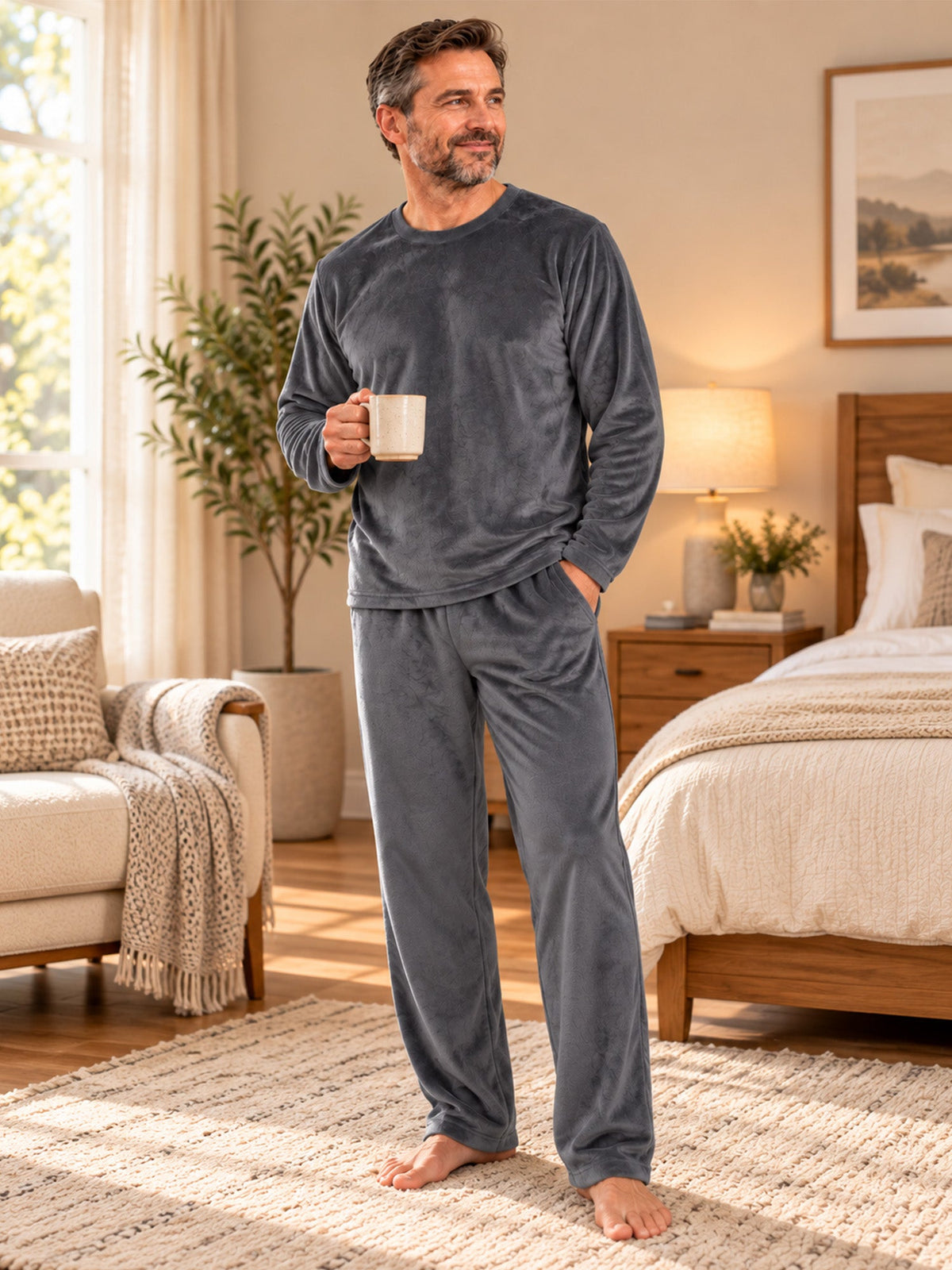 Men's Cozy Thermal Velvet Pajama Set