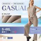 2026 New Women's Casual Sleeveless Top & Wide-Leg Pants Set