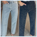 🔥Limited-time offer-Rhinestone-Embellished Straight-Leg Jeans