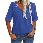 💖2026 Summer Sale 50% OFF💥Women's Solid Color V-Neck T-shirt
