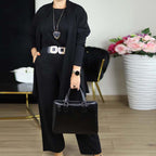 ⏳Time-Limited Special⏰Elegant 3-piece set including long cardigan, top and pants💞