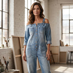🔥Limited-time offer-Loose Fit Wide-Leg Overall Jumpsuit with Pockets