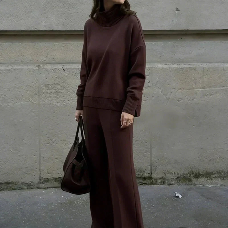 🎁2026 New Arrivals 50% OFF💥High-Neck Side-Zip Sweatshirt & Pants Set 👚👖