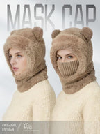 ⏳🎁50% OFF!!!-Ready for Winter!!!❄️🐻3-in-1 Cute Bear Ear Fleece Plush Winter Hat