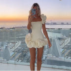 ❣️FREE SHIPPING🌸Ruffled floral bodice sheath dress