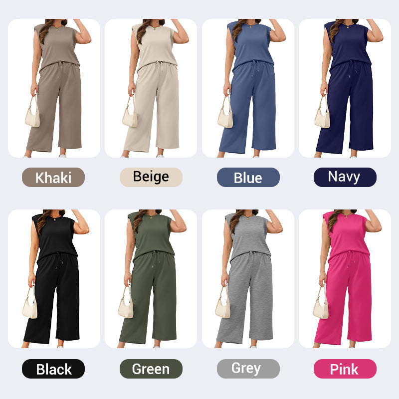 2026 New Women's Casual Sleeveless Top & Wide-Leg Pants Set