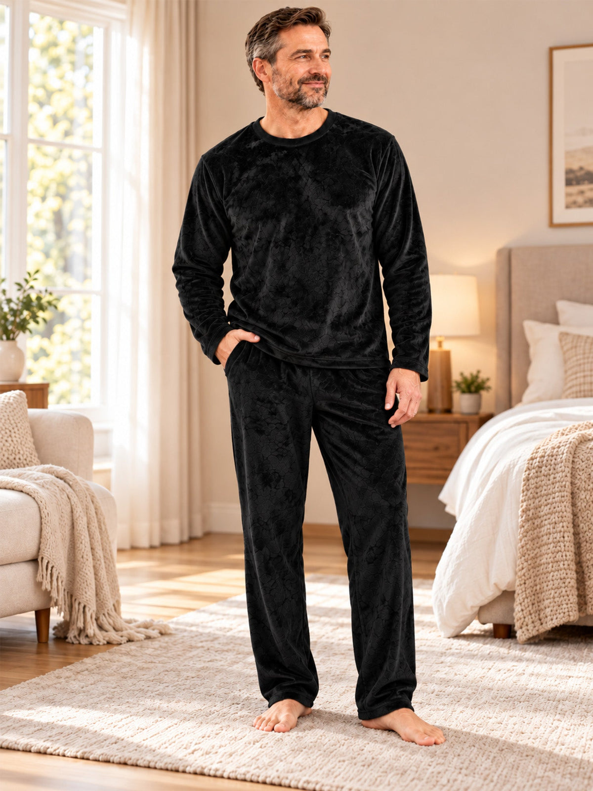 Men's Cozy Thermal Velvet Pajama Set