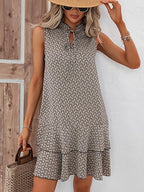 👗 LIMITED-TIME 50% OFF! ✨ Women's Geometric Print Bow Dress – Abstract Art, Decorative Bow, Flattering Fit 💃