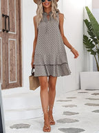 👗 LIMITED-TIME 50% OFF! ✨ Women's Geometric Print Bow Dress – Abstract Art, Decorative Bow, Flattering Fit 💃