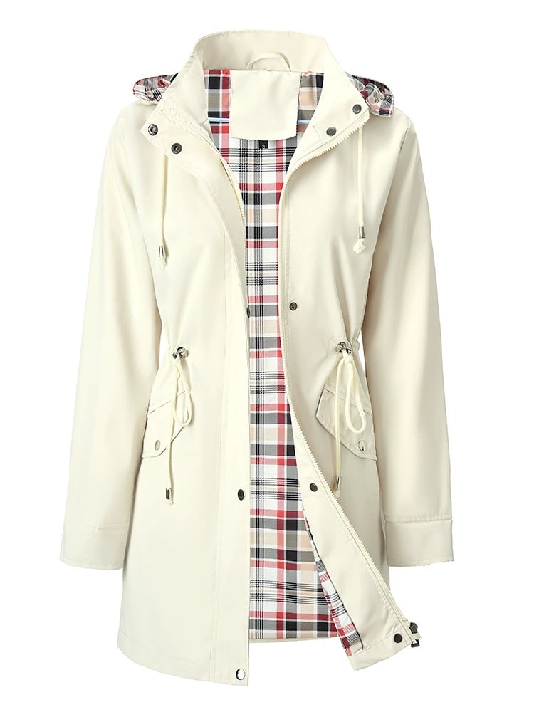 💐50% OFF🌧️🧥Women's Checkered Lining Waterproof Windbreaker
