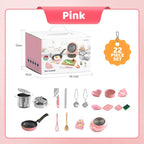 👧🏻 60% OFF NOW! 🎉 Kids' Realistic Mini Kitchen Set – 22 PCS, Sound & Light, Educational Play 🍳📦
