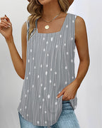 Tank Top With Stripes And Polka Dots Print