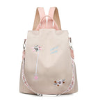 Floral Embroidered Waterproof Oxford Backpack（50% OFF）
