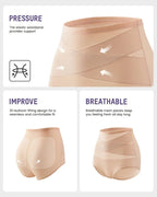 🌸Last Day-Buy 1 Get 3 Packs✨Plus-Size High-Waist Cross Tummy Control Panties