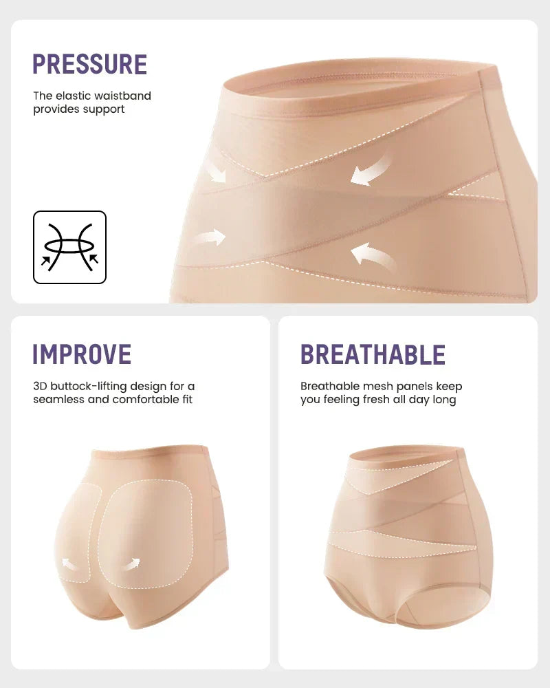 🌸Last Day-Buy 1 Get 3 Packs✨Plus-Size High-Waist Cross Tummy Control Panties