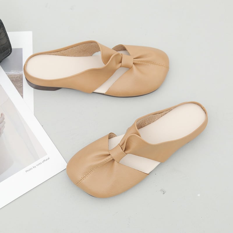 Plus-size Cut-Out Design Flat Mules