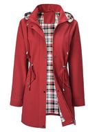 💐50% OFF🌧️🧥Women's Checkered Lining Waterproof Windbreaker