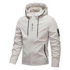 🎁New arrival 50% OFF💥Men's Solid Color Waterproof Windproof Drawstring Zip-up Hoodie Jacket