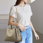 Best Gift for Her - Fashionable Classic Multi-Functional Soft Embossed Leather Bag