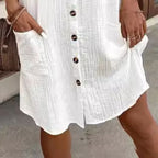 ⏳Time-Limited Special⏰Women’s Summer Midi Dress – Breezy, Flattering & Effortlessly Chic! Lightweight Button-Down with Pockets ☀️