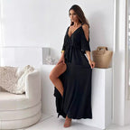 Women’s Elegant Sexy V Neck Side Slit Dress