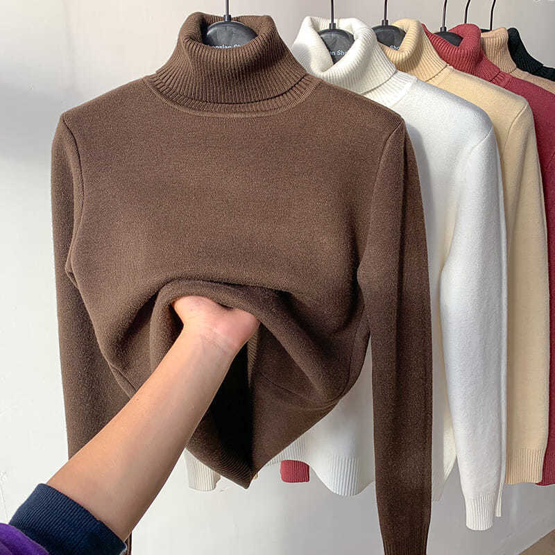 🔥Hot Sale Deals🎁Winter fleece thick knitted bottoming shirt