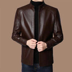🧥 50% OFF NOW! ❄️ Men's Warm Plush Lining Leather Jacket - Windproof & Stylish, Perfect for Cold Weather Outings ✨