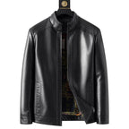 🧥 50% OFF NOW! ❄️ Men's Warm Plush Lining Leather Jacket - Windproof & Stylish, Perfect for Cold Weather Outings ✨