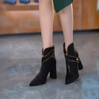 Women's Fashion Zipper Ankle Boots