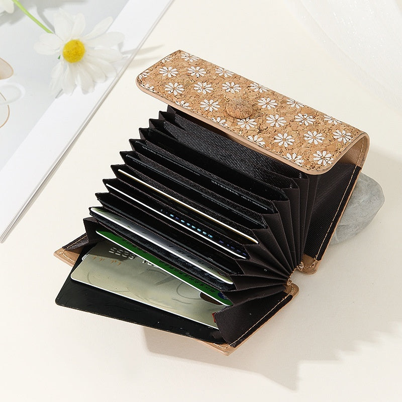 Cork PU Retro Printing Flap Cover Wallet