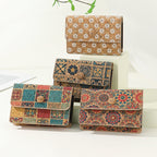 Cork PU Retro Printing Flap Cover Wallet