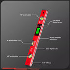 📏 Multi-Function Magnetic Level with LCD Digital Display – High Precision for Construction & DIY ⚡
