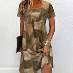 ⏳Time-limited Special⏰Women's Casual Patchwork Pattern Dress