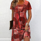 ⏳Time-limited Special⏰Women's Casual Patchwork Pattern Dress