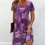 ⏳Time-limited Special⏰Women's Casual Patchwork Pattern Dress