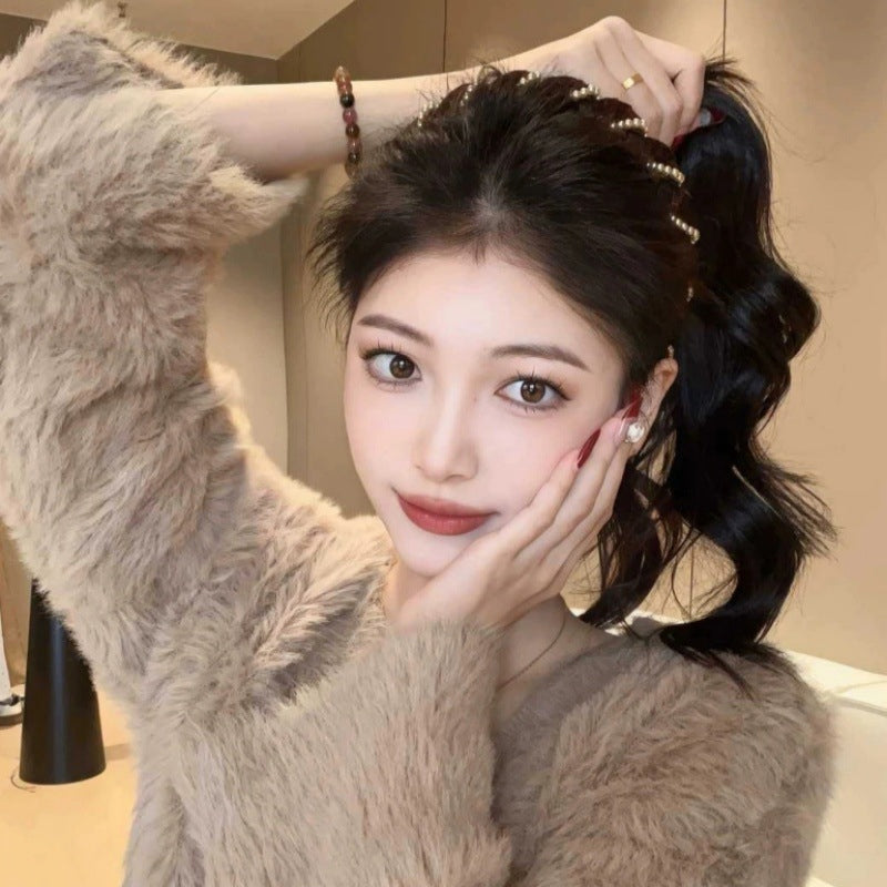 Vintage High Cranium Artificial Pearl Hairband