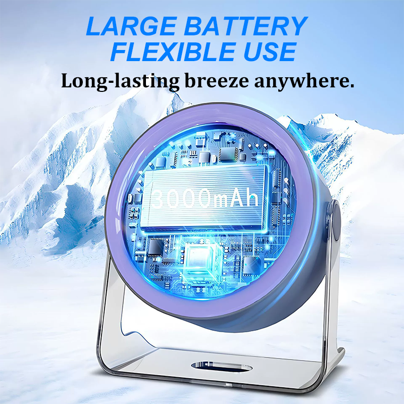 🔥100-Speed Mini Desk Fan with Digital Display