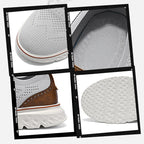 Fliwos Men’s Breathable Lightweight Knit Patchwork Sneakers