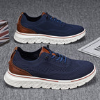 Fliwos Men’s Breathable Lightweight Knit Patchwork Sneakers