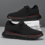 Fliwos Men’s Breathable Lightweight Knit Patchwork Sneakers