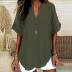 🌸Spring sale: 50% off👕Stylish top in plain fabric with short sleeves