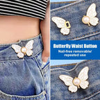 🌸🦋 LAST DAY! BUY 1 GET 1 FREE 🎁💜 Removable Butterfly Waist Adjustment Buckle – No‑Tool, Adjustable Fit for Jeans, Skirts & Dresses, Creates Hourglass Shape ✨👗💃