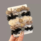 Elegant Rhinestone Mesh Hair Ties