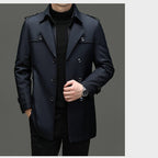 🔥Men's Medium-Length Trench Coat with Detachable Inner