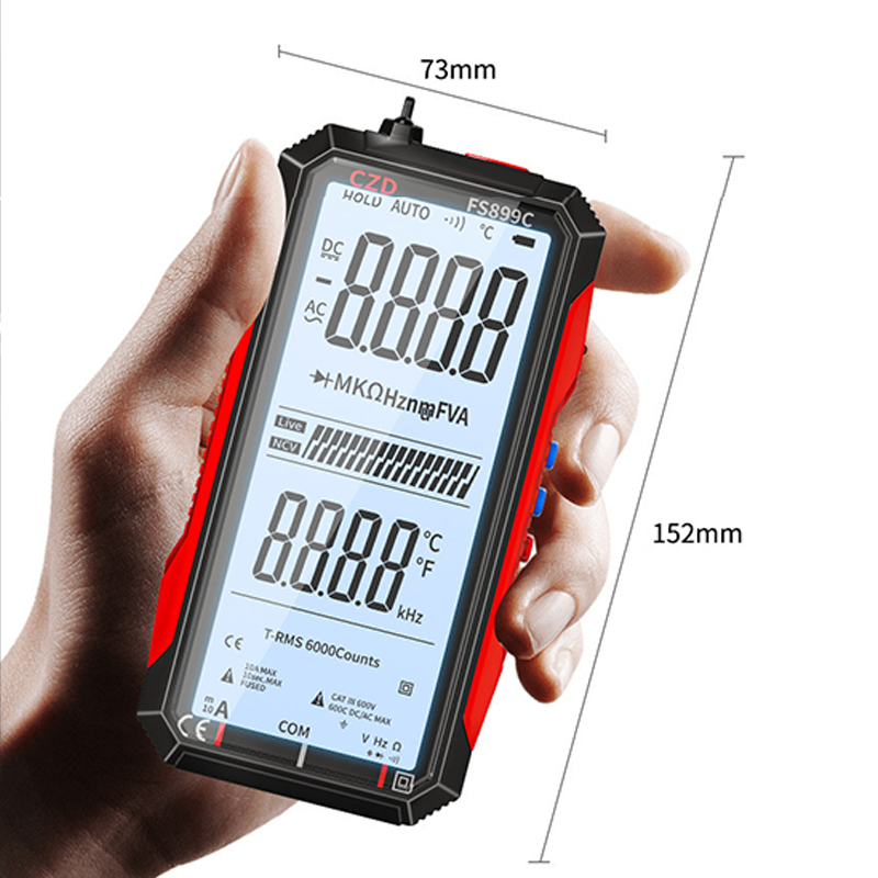 ⚡USB Rechargeable Digital Multimeter🔋– 6000 Counts, Large Color Screen & Backlight! 🛠️🔌