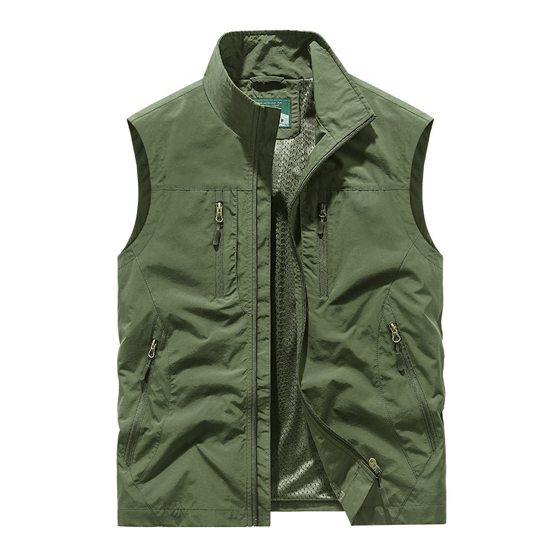 Men's Oversized Sleeveless Vest Jacket with Pockets